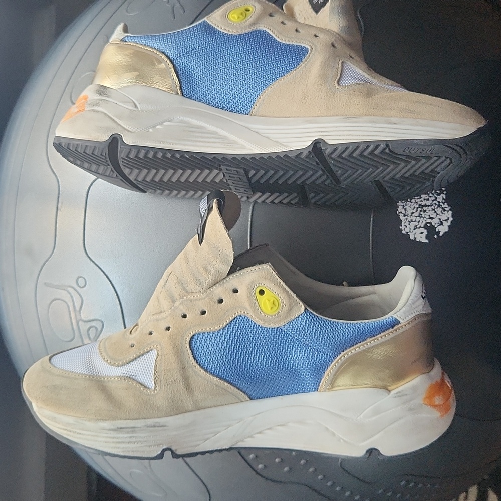 Golden Goose Running Size 39 Sneakers Beige and Blue - Picture 12 of 16